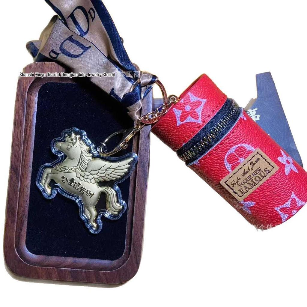 Ключница в виде Пегаса из чистого золота - Милый подвеска-малыш в подарок