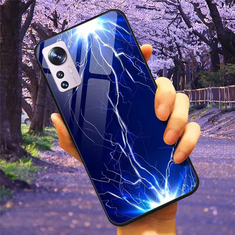 Чехол для Xiaomi 12X 12 Pro Закаленное Стекло Звездный Мрамор Жесткая Задняя Крышка для Чехлов Xiaomi Mi 12 / 11 Lite 5G Роскошный Защитный
