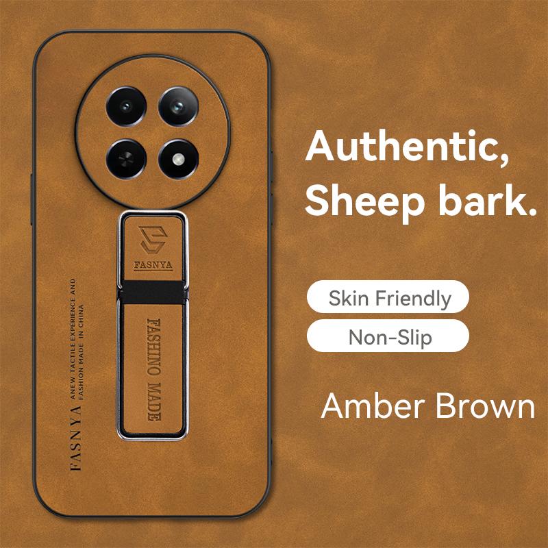 Luxury Sheepskin Magnetic Leather Holder Phone Case for Realme 12 PRO PLUS Matte Stand Back Cover for Realme 12 Pro+ 11Pro Plus 10 9i GT Neo 6 5 SE