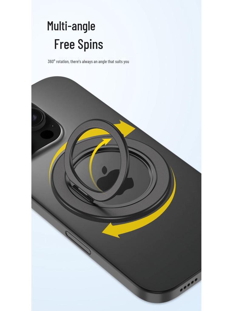 360° Rotating Magnetic Phone Holder & Finger Ring – Universal Metal Alloy Stand