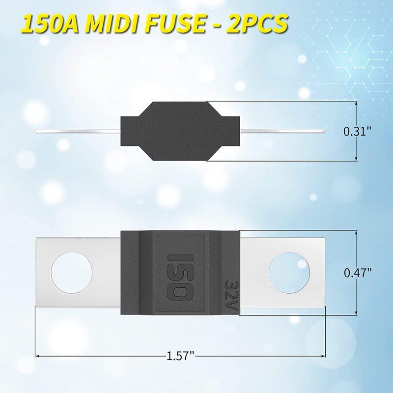 MIDI Fuse Holder Automotive AMI Inline Fuse Holder 30A 40A 50A 150A 200A ANS-H with Cover for Marine Cars Trucks Construction