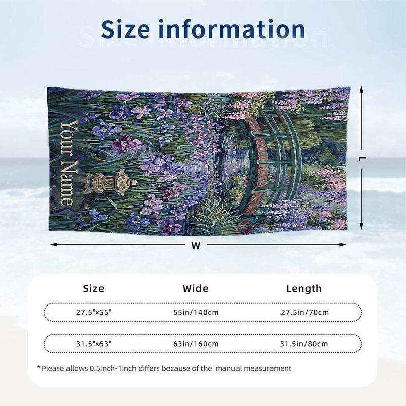 Galactic Forest Fantasy Theme Quick Dry Beach Towel Custom Name Text Print Large Sand Resistant Towel Beach Vacation