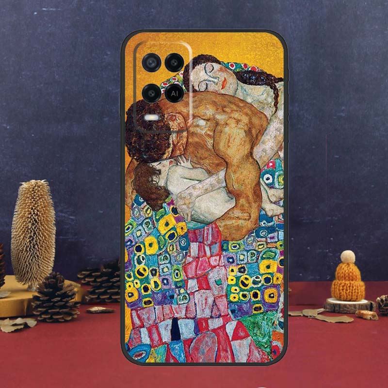 Чехол с картиной Густава Климта «Поцелуй» для Oppo A16 A76 A96 A17 A57 A40 A60 A80 A98 A58 A78 A18 A38 A54 A74 A94 A15 A5 A6 Pro