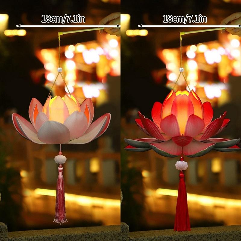 Mid Autumn Lotus Lantern Decorations DIY Mid-Autumn Festival Lantern Retro Lotus Rabbit Wedding Lantern Decoration Home Decor
