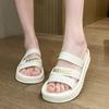 2024 New Summer Women Simple Thick Bottomed Open-toe Beach Slippers Outdoor Round Toe Sandals Versatile Non-slip Mules Sliders