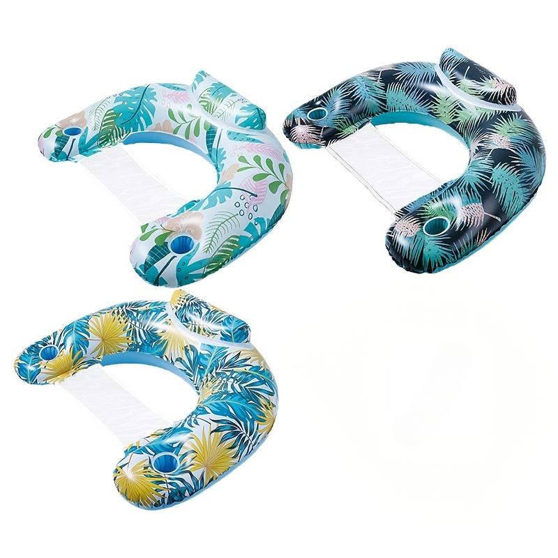 Надувные плавательные стулья для бассейна, водные шезлонги для взрослых с подстаканником и спинкой, плавающие кресла-трубы для летних вечеринок у бассейна