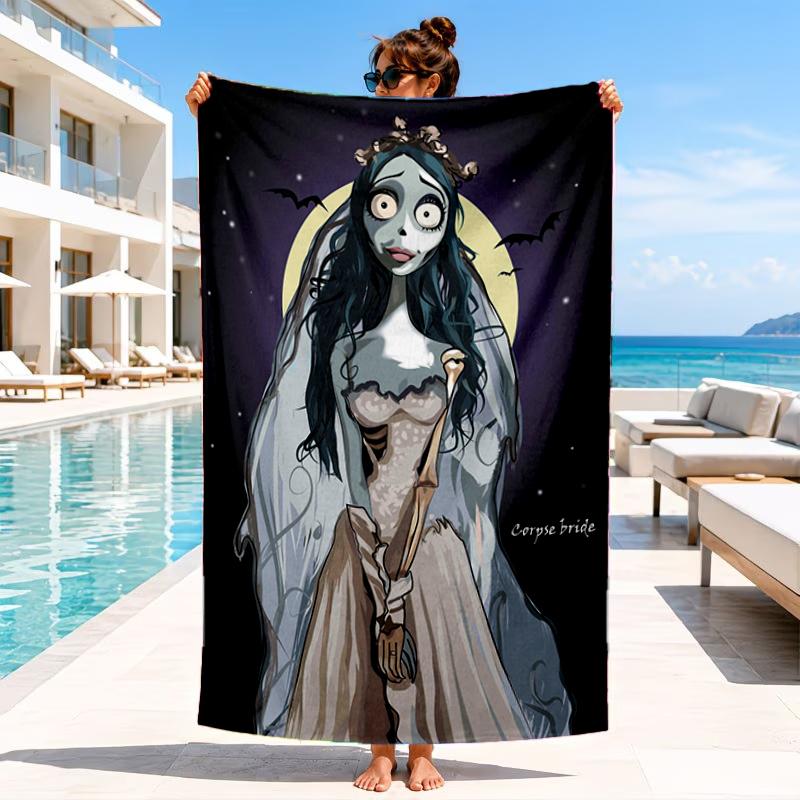 Gothic Corpse Beauty In Bloom Beach Towel, Microfiber Beach Towel, Perfect For Pool, Beach, Travel, Home Decor Beach Party Fan gifts
