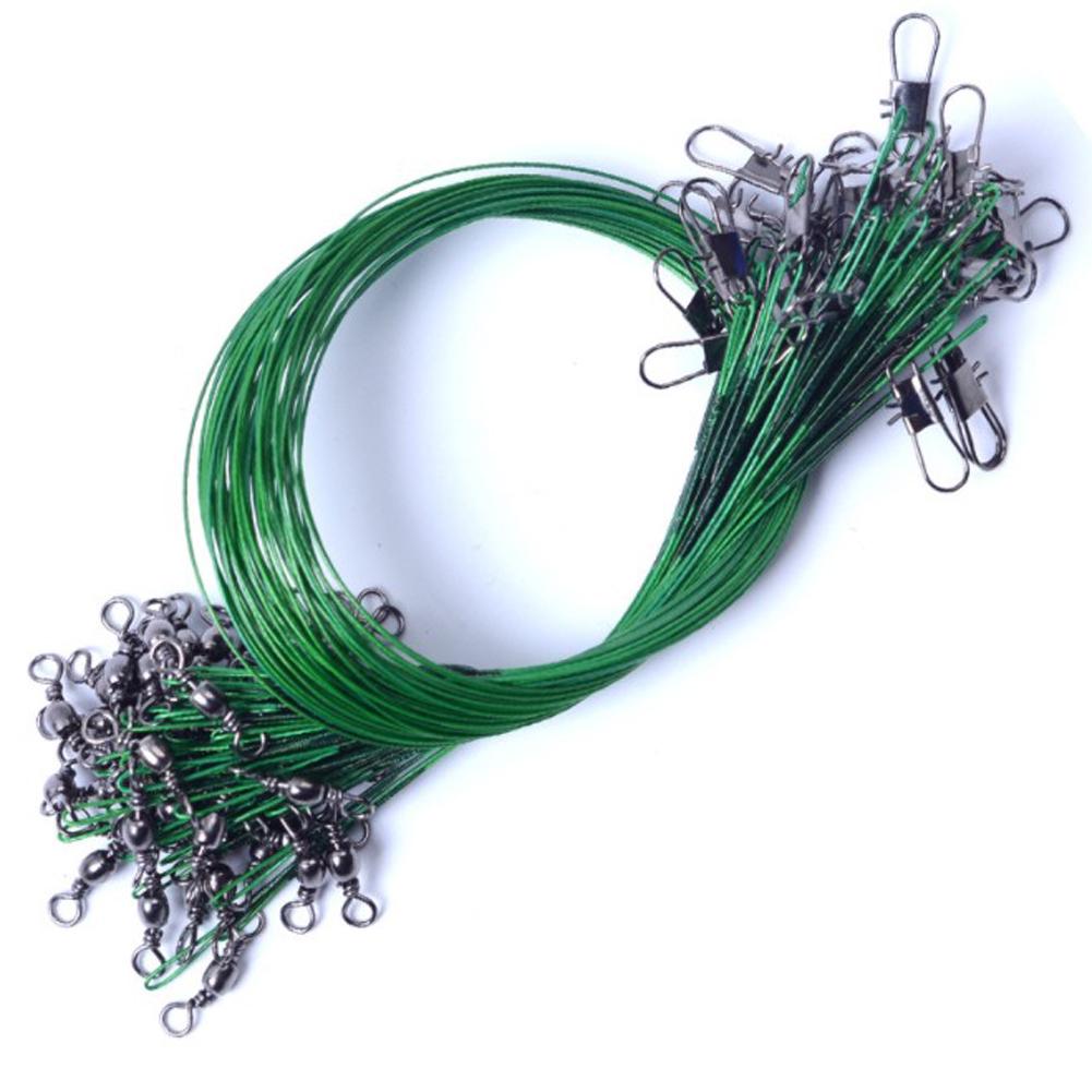 20 шт., вращающаяся стальная проволока, вертлюги, леска, рыболовный крючок, защитная защелка
