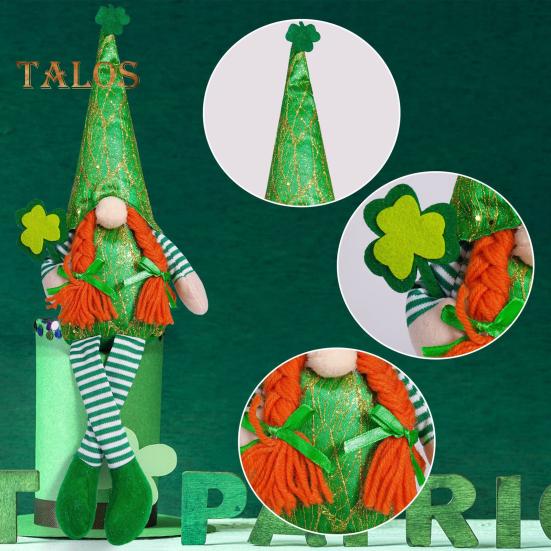 Улица. Украшение в виде гнома на День Святого Патрика, плюшевая кукла-фигурка гнома с клевером, ирландское безликое украшение ручной работы для декора стола