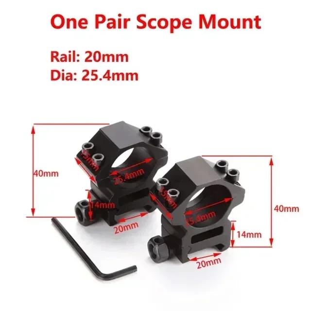 2PCS Hunting Rifle Scope Mount Ring for Dia 25.4mm 30mm Tube Scopes 11mm 20mm Dovetail Picatinny Rail Tactical Flashlight Mount