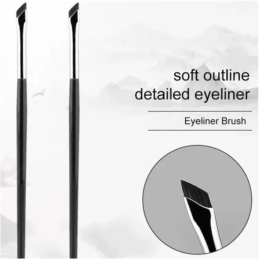 Ultra Thin Fine Angle Flat Diagonal Eyebrow Brush Silky Bristles Slender Brush Head Strong Powder Grip For Professional Beginner