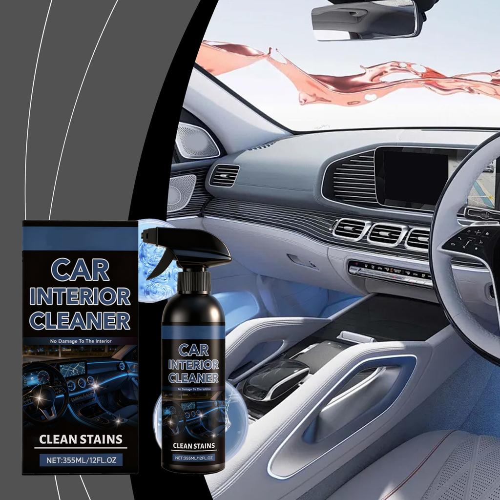 Car Interior Cleaning Spray, Stain Removal, Interior Friendly, Powerful Decomposition Of Oil Stains And Shoe Prints,355ML