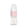 Baby 180ml Removable Portable Slow Flow Press Rotate Quick Flush Baby Bottle with Inclined Nipple for Milk Coffee Gift Bottle, Anti-colic Bottle,
