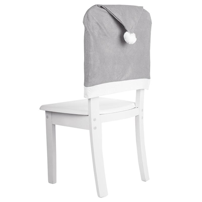 Чехлы для стульев в рождественских шляпах, чехлы для стульев на рождественский стол, декор для рождественской вечеринки