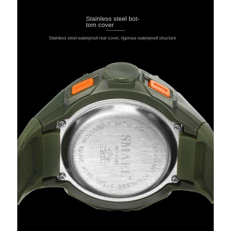 SMAEL Outdoor Многофункциональные спортивные электронные часы Светящиеся в темноте водонепроницаемые часы с большим циферблатом