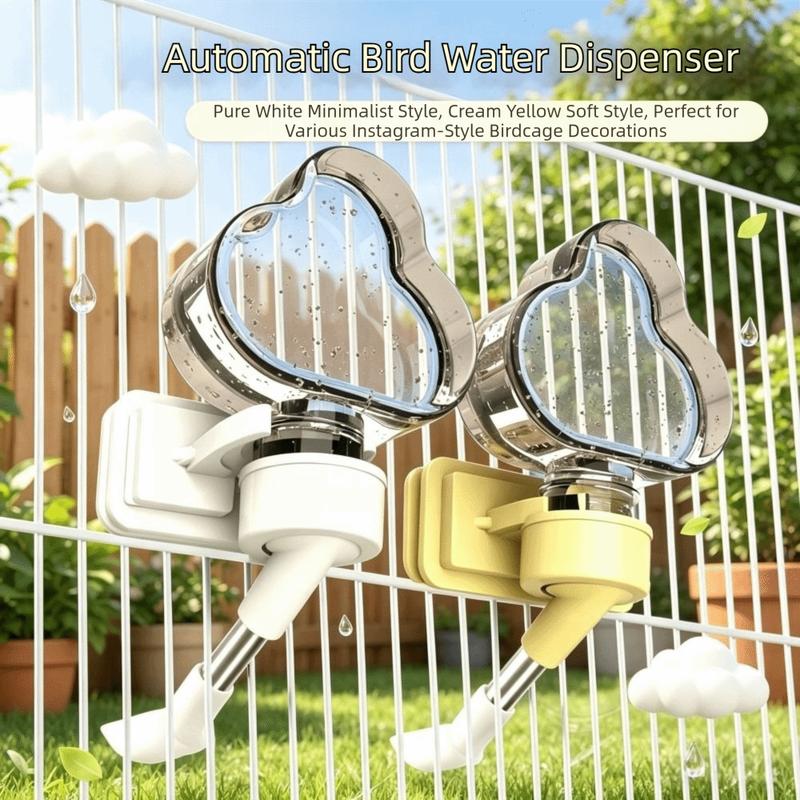 Leak Proof Automatic Bird Water Dispenser Drip Free Vertical Bird Cage Drinking Feeder Gravity Fed Cloud Shaped