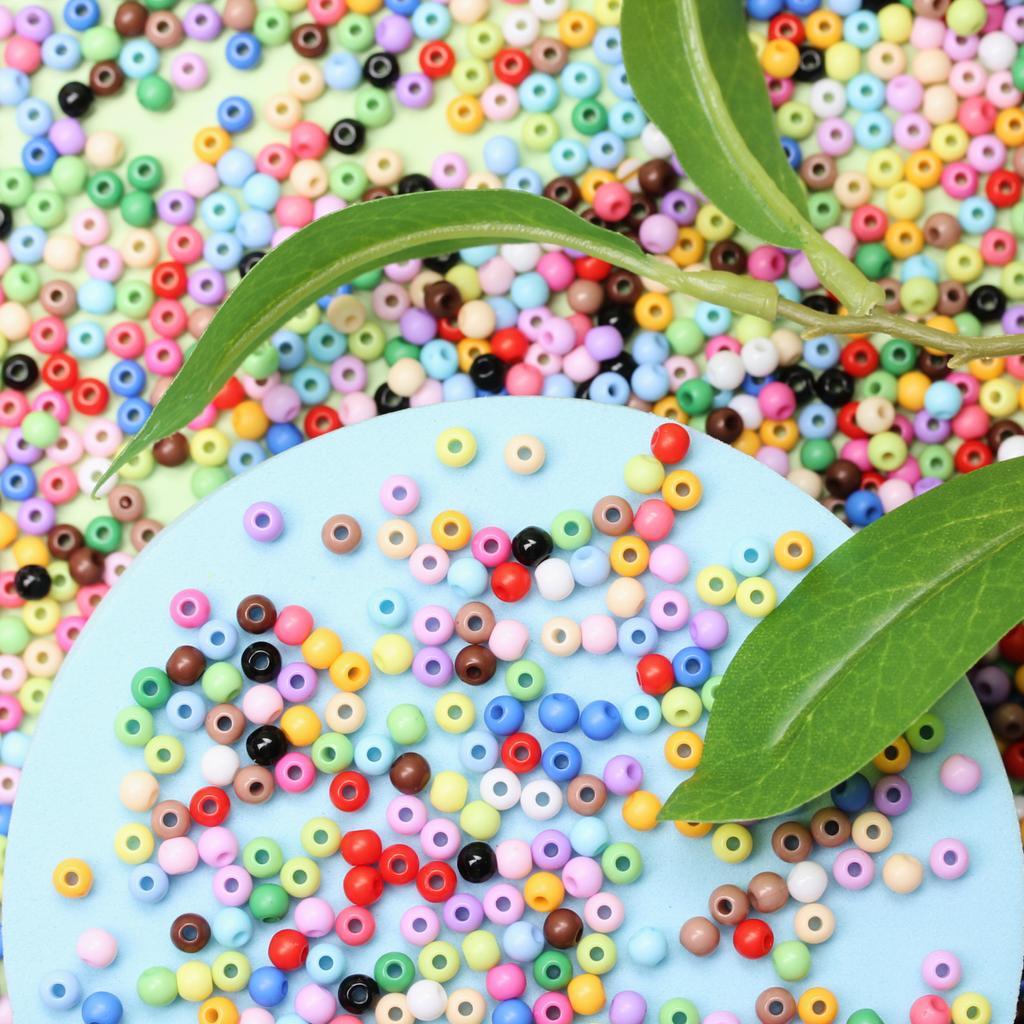 Home Party Supplies Findings DIY Crafts Handmade Material Jewelry Accessories Acrylic Loose Beads 500PCS Soild Color 4mm For Jewelry Making