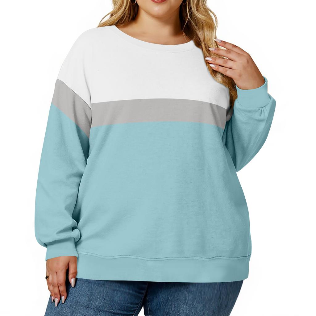 Plus Size Sweatshirt For  Women Oversized Crewneck Long Sleeve Pullover Tops