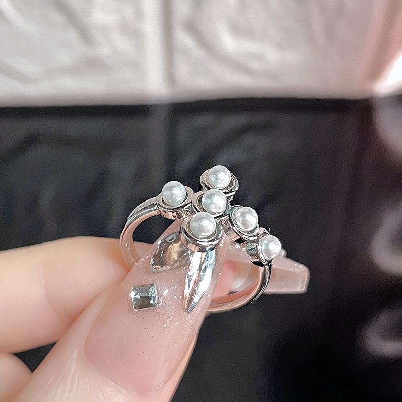 Французское кольцо с регулируемым размером, открытое крестом, модное кольцо на сустав указательного пальца, нишевый дизайн, персонализированное кольцо