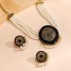 Luxury Rhinestone Necklace Earrings Tassel Choker Necklace Set Elegant Retro Jewelry Set  Party