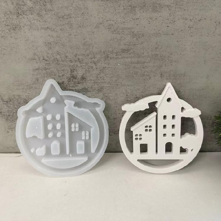 Silicone Mould Rings Sweet Home Hanging Pendant Mould Ornament Mould Cloud House Molds Craft Supplies Home Decorations