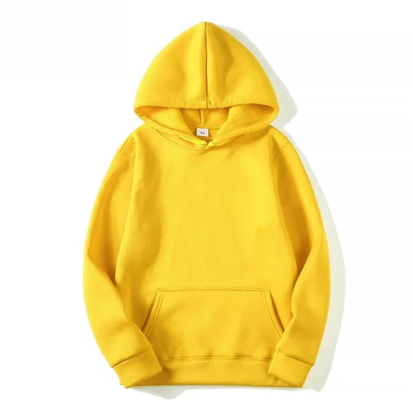 Autumn and winter men's and women's solid color hoodies are casual, fashionable, simple, and comfortable long sleeved sweatshirt