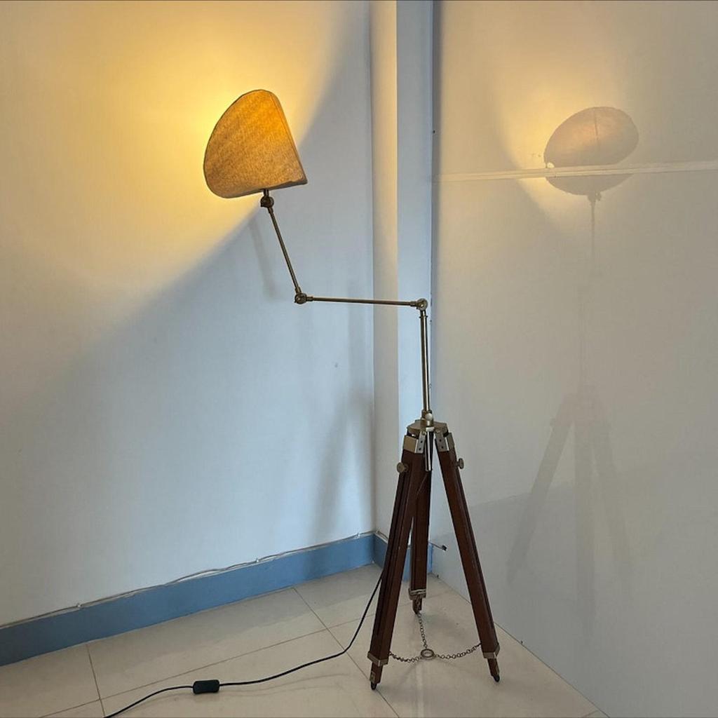 Wooden Tripod Floor Lamp With Fabric Shade Bedside Home Décor Lighting Light Living Room Décor Floor Lamp