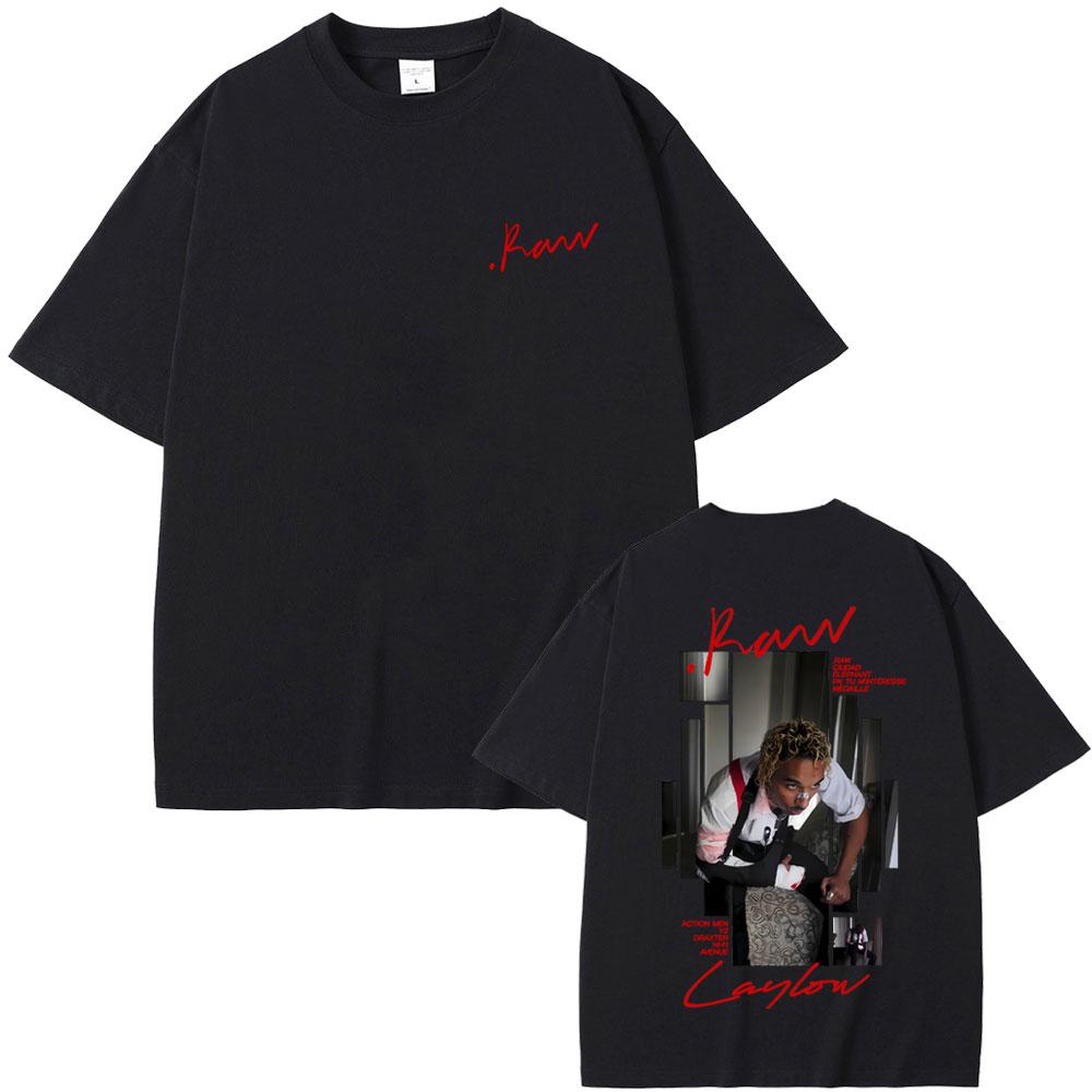 Rapper Laylow Raw Album Graphic Tshirt Unisex Women Clothing Hip Hop Fashion Pop Music T Shirt Male Casual Cotton Vintage Tshirts