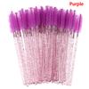 50Pcs Disposable Eyelash Brush With  Rod Eyebrow Comb Makeup Brush
