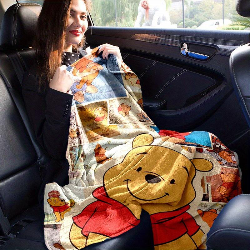 1pc. Cartoon Pooh Bear Blanket, Seasonal Universal Home Decor Gift for friends and family,Soft Flannel Throw Blanket, Versatile & Cozy for B
