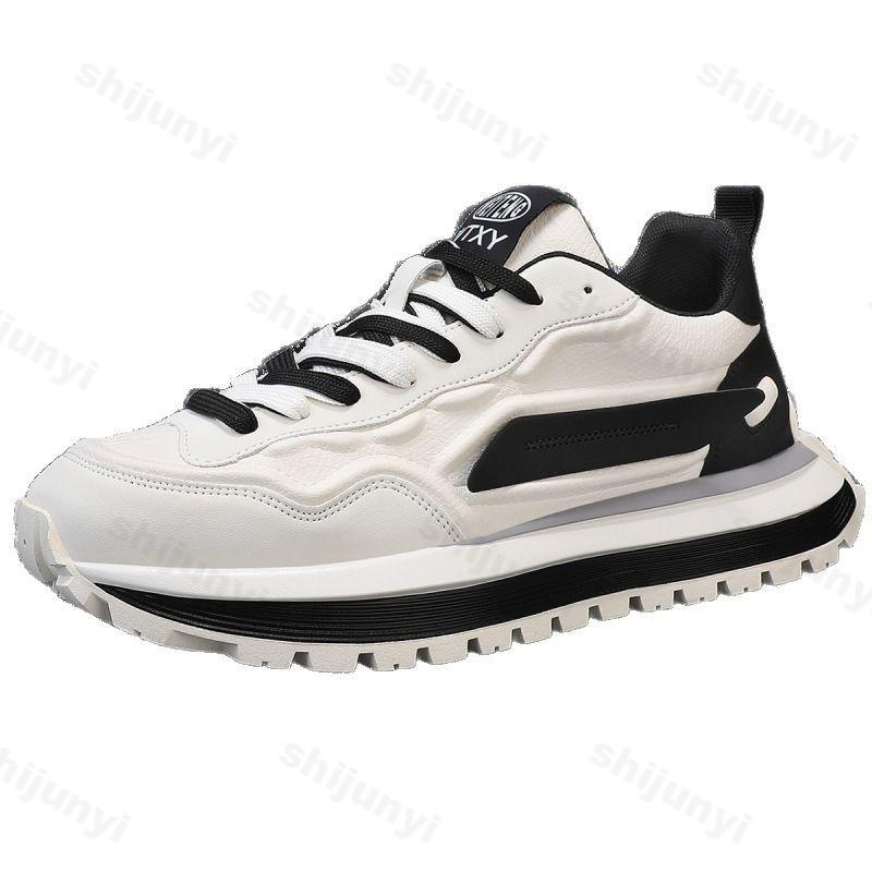 Модная мужская повседневная обувь 2025 Осень Новинка Удобная Толстая Подошва Смешанный Цвет Уличная Дышащая Противоскользящая Мужские Кроссовки Ретро Обувь
