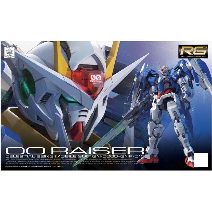 RG Double O Raiser GN-0000+GNR-010 1/144 Scale Mobile Suit Gundam 00 Color-Coded Plastic Model Kit, Black