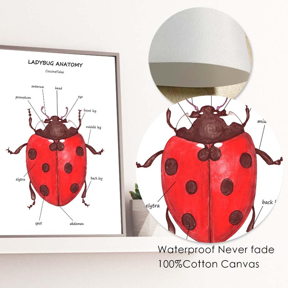 Мультфильм Насекомое Пчела Бабочка Божья коровка Детская Настенная Живопись Холст Картины Животные Постеры И Принты Настенные Картины Детские Украшения