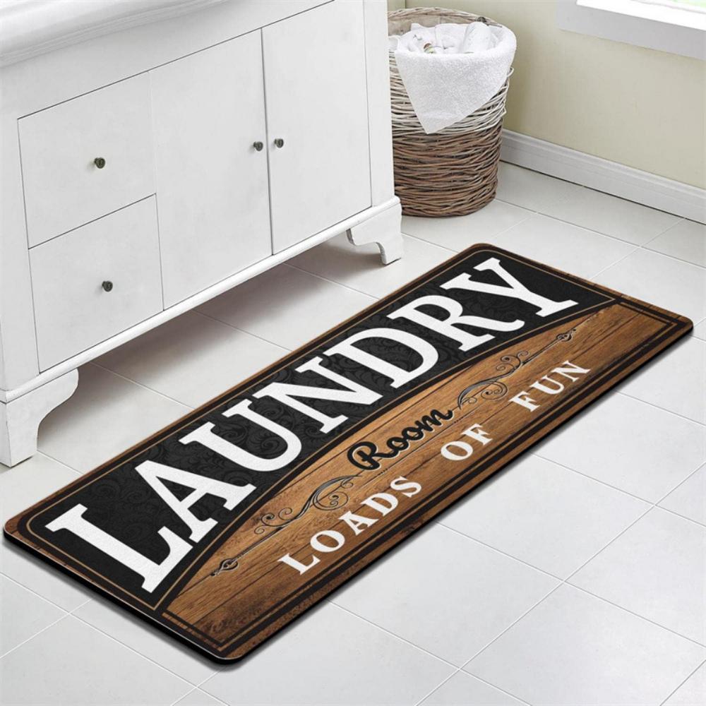 Machine-washable Laundry Room Mat Nonslip Kitchen Floor Mat Long Strip Mat Hallway Soft Rug Front Door Living Room Sofa Rug