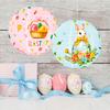 Пасхальный круглый бумажный фонарь диаметром 11,81 дюйма с принтом пасхального кролика, подвесной фонарь, китайский японский бумажный фонарь для домашнего ресторана, пасхальный декор