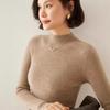 Женский кашемировый свитер в рубчик облегающего кроя - с высоким воротником, универсальный вязаный пуловер для осени/зимы.