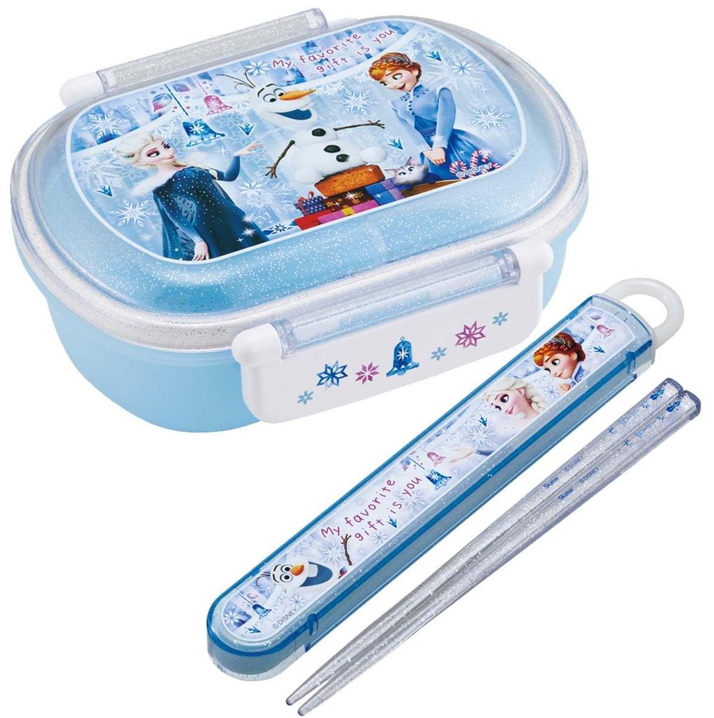 Skater Lunch 1 with Fluffy Meal Made In Disney Frozen Set Kids' Box, Tier, 360ml, Inner, Dome-Shaped, Container, Antibacterial, Japan, Design,