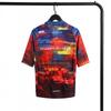 Mens Short Sleeve Cycling Jersey With Graffiti Print Breathable Quick Dry Road Bike Racing Use