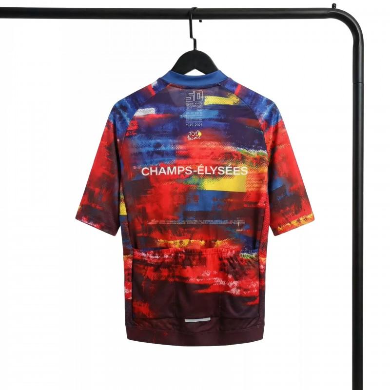 Mens Short Sleeve Cycling Jersey With Graffiti Print Breathable Quick Dry Road Bike Racing Use