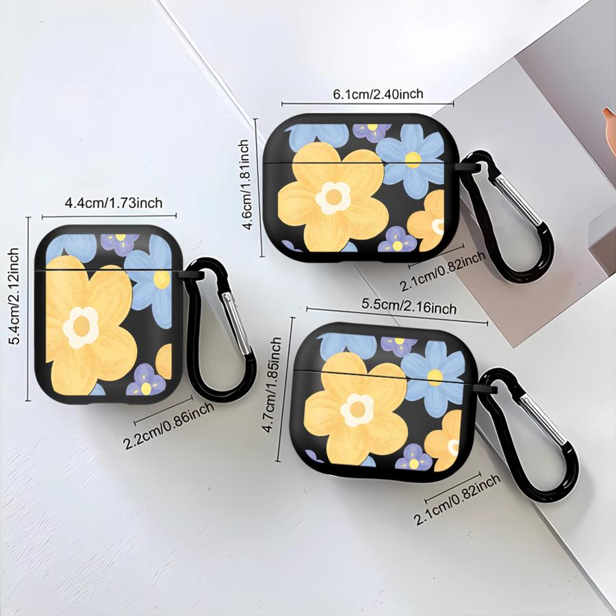 Сине-желтые цветы Чехол для Airpods Pro 1 2 4 3 Pro2 Pro3 Чехлы для наушников Обложка