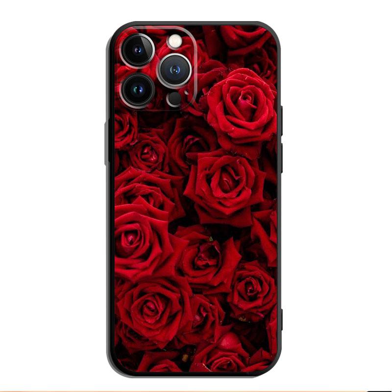 Чехол для телефона с красной розой для iPhone Samsung Galaxy Redmi Xiaomi Oppo OnePlus Note SA 7 8 9 10 11 12 13 14 20 21 22 23 53 54 Pro Max Plus Ultra TPU Soft