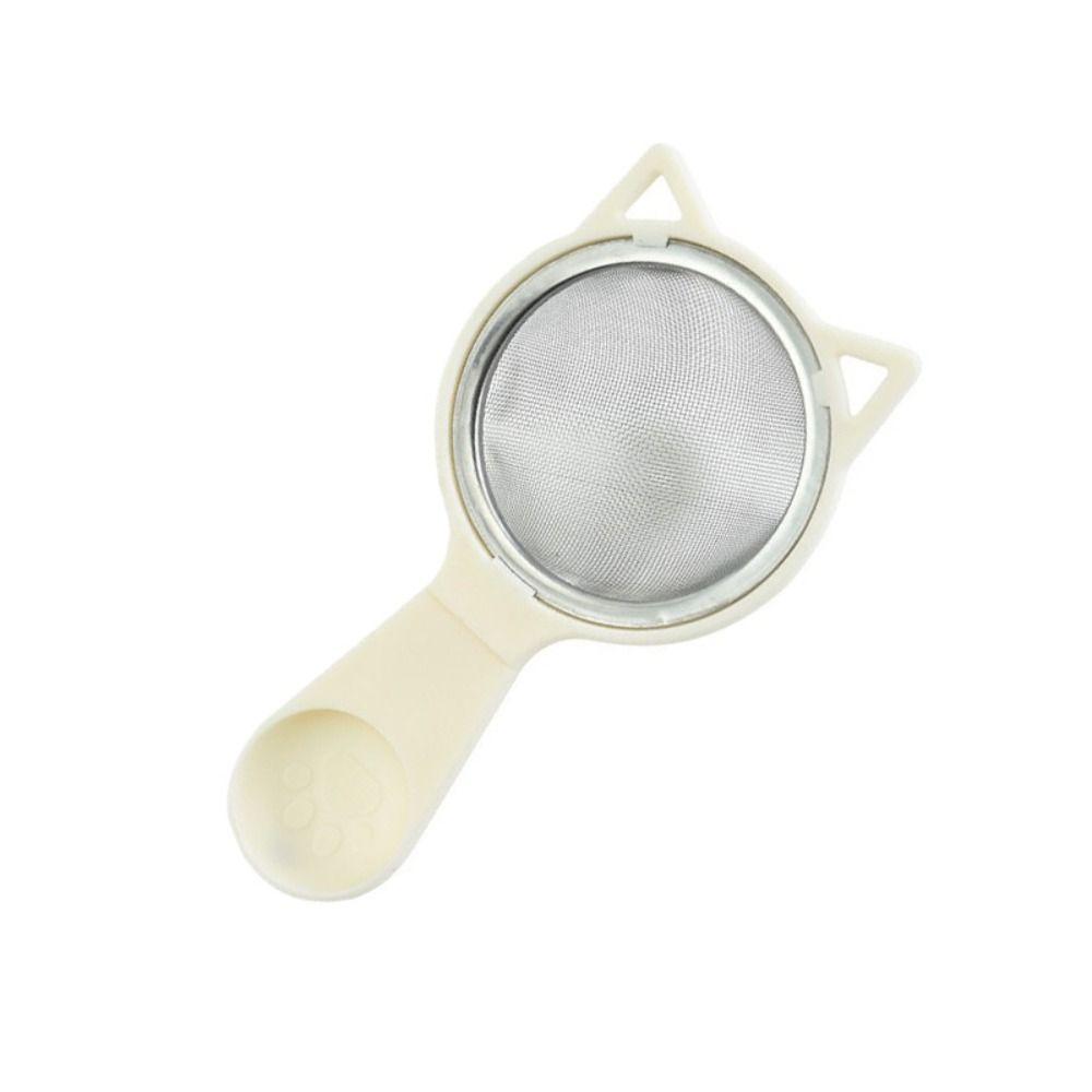 Detachable Plastic Handle Flour Sieve Cat Shaped Colander Household Fried Filter  Soy Milk