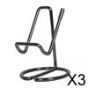 3x Wrought Iron Cell Phone Stand, Decorative Desk Accessory, Elegant Line, Business Card Holder for