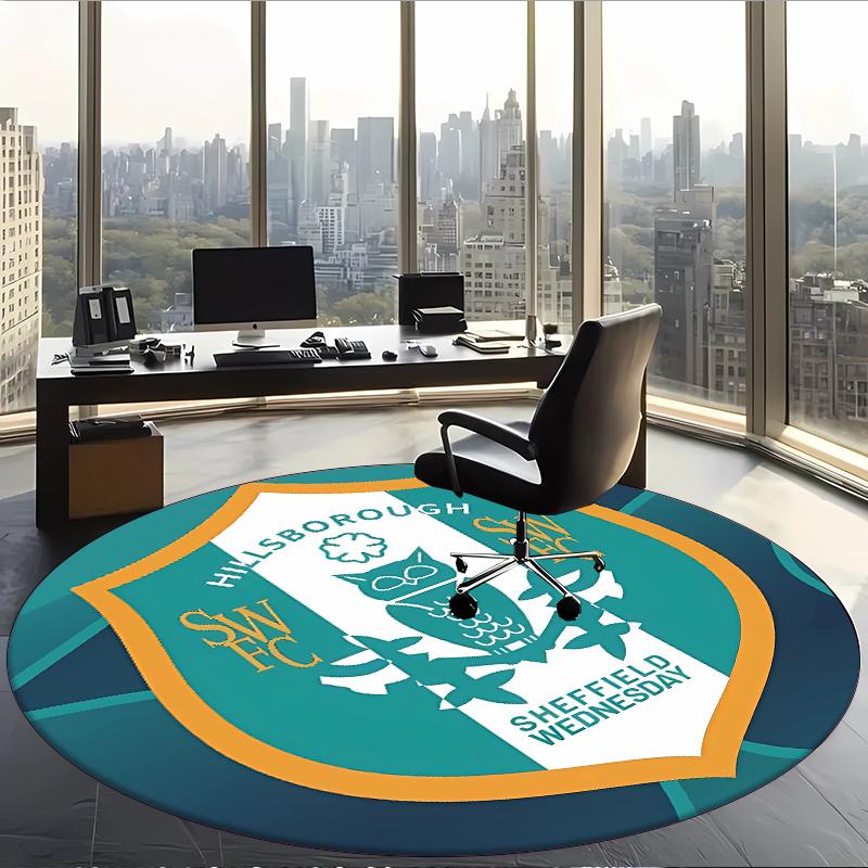 Sheffield Wednesday Fc (5) Round Office Rug Decorative Floor Rug for Office Bedroom Living Room and Home Space
