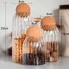 Cork Stopper Transparent Glass Sealed Jar High Borosilicate Glass Can Kitchen Food Tea Candy Coffee Beans Spices Storage Tank