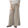 Crossmarberry Plus Elastic Relaxed Solid Women's Wide-Leg Pants, Elegant, Size, Cotton, Office, Waist, Fit, Figure-Flattering, Drawstring, Ribbed,