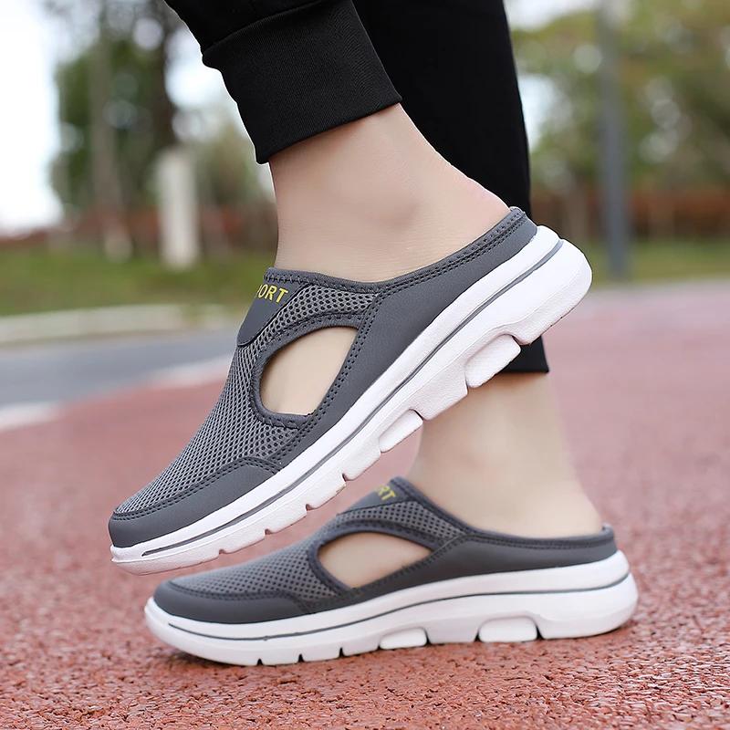 Women's Slippers Mesh Breathable Summer Couple Shoes Large Size Slippers Men Women Light Comfortable Flat Shoes for Women