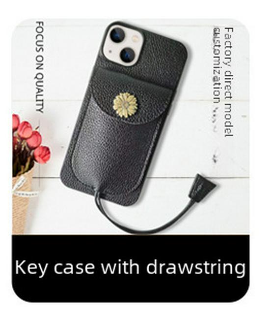 Чехол-чехол Crossbody Lanyard Leather Case для Apple 16 Pro Max — дизайн «рыбий хвост», защита от падений