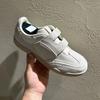 Korean Niche Leather Velcro Round Head German Training Shoes Women's Leisure Sports Style Flat Bottom Versatile Board Shoes White Shoes