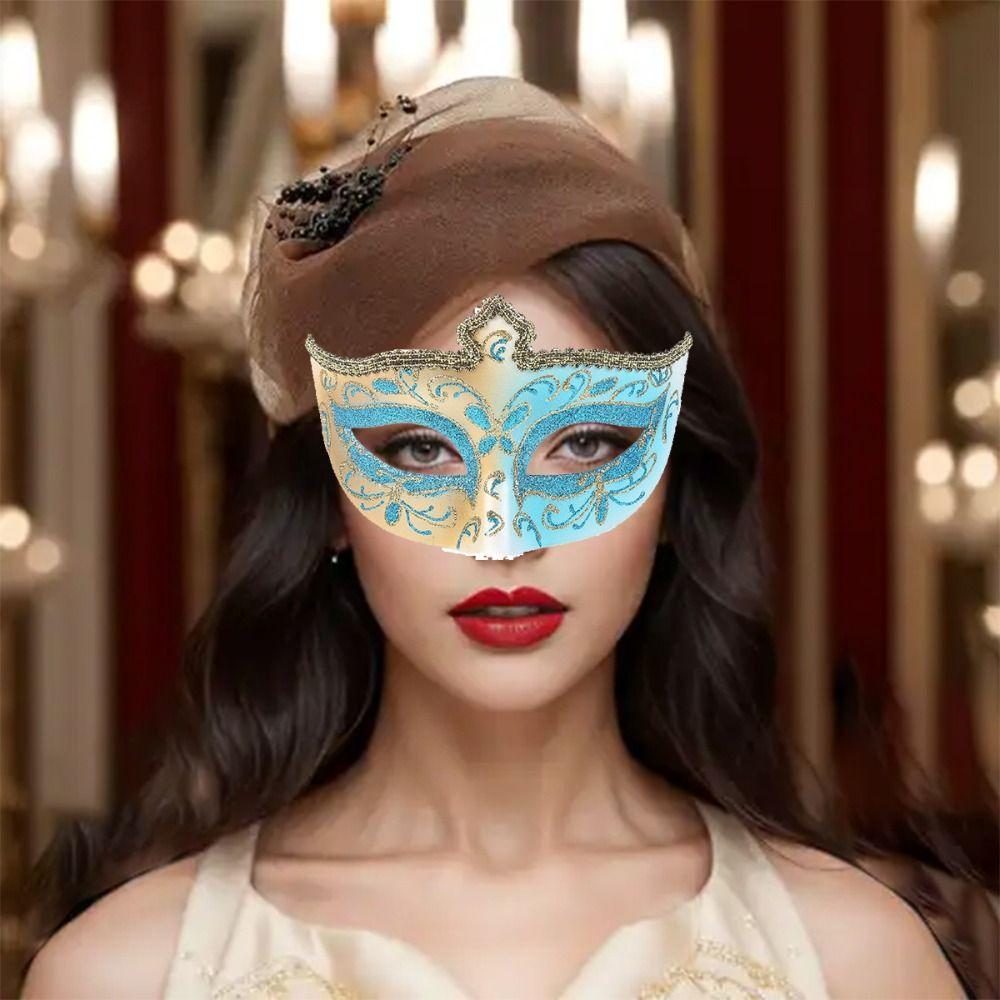 Plastic Glitter Mask Half Face Mask Venice Mask Personality Halloween Masks  Props Mask